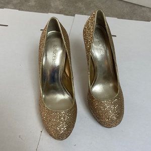 Bakers gold glitter heels
